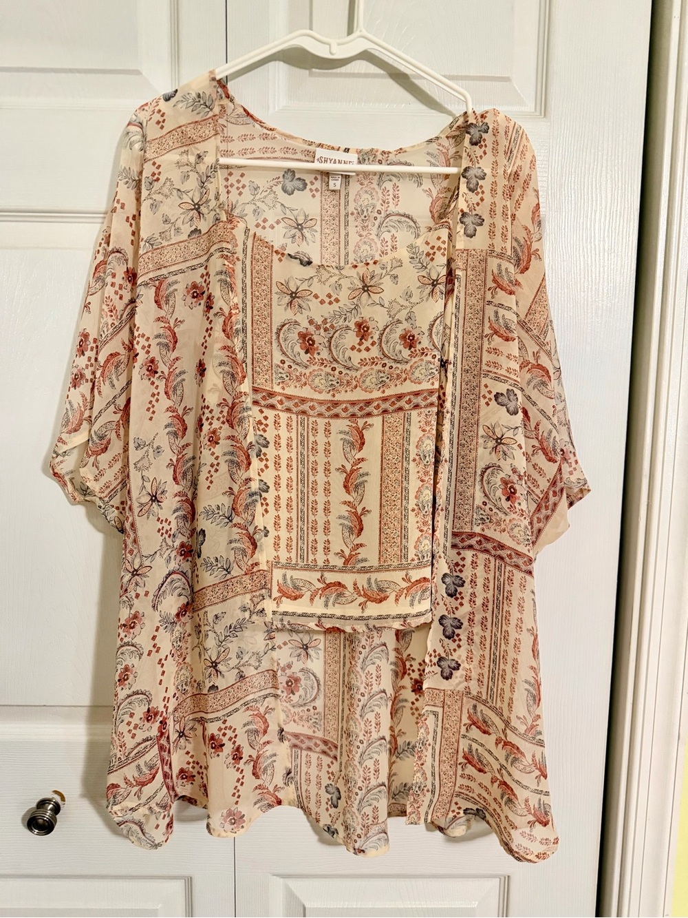 Shyanne Cream Floral Patchwork Cami and Duster S
